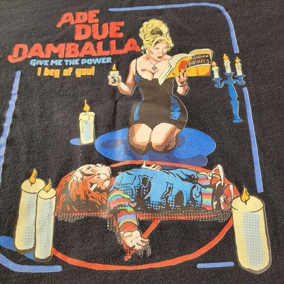 Gildan Ade Due Damballa Bride Of Chucky Black Graphic Tshirt Large - Picture 2 of 5